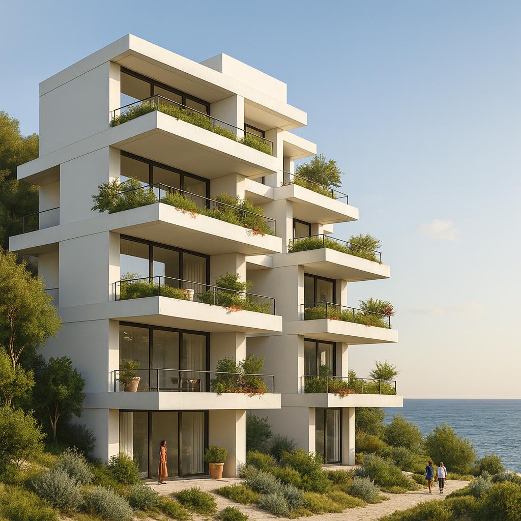 Structure en strates superposées d'un immeuble-villa